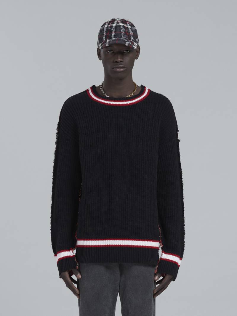 Marni BLACK KNITTED CREWNECK SWEATER outlook