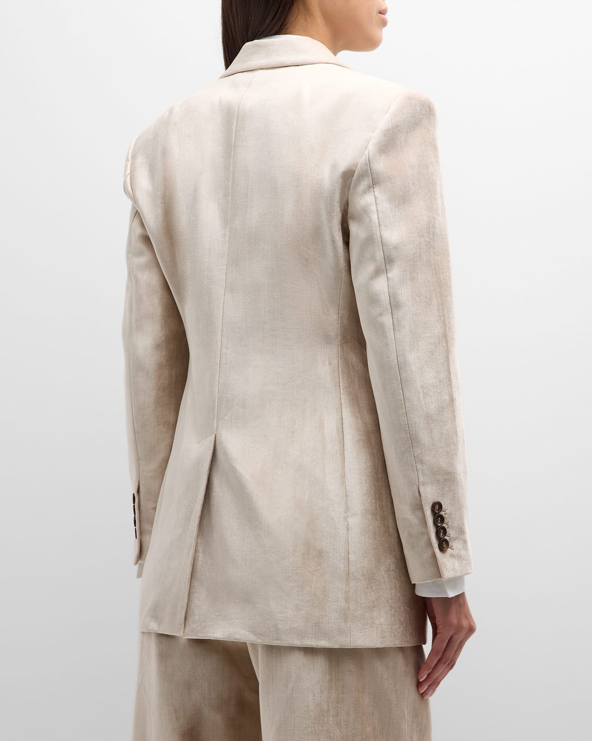 Sleek Velvet Asymmetric Button Jacket - 6