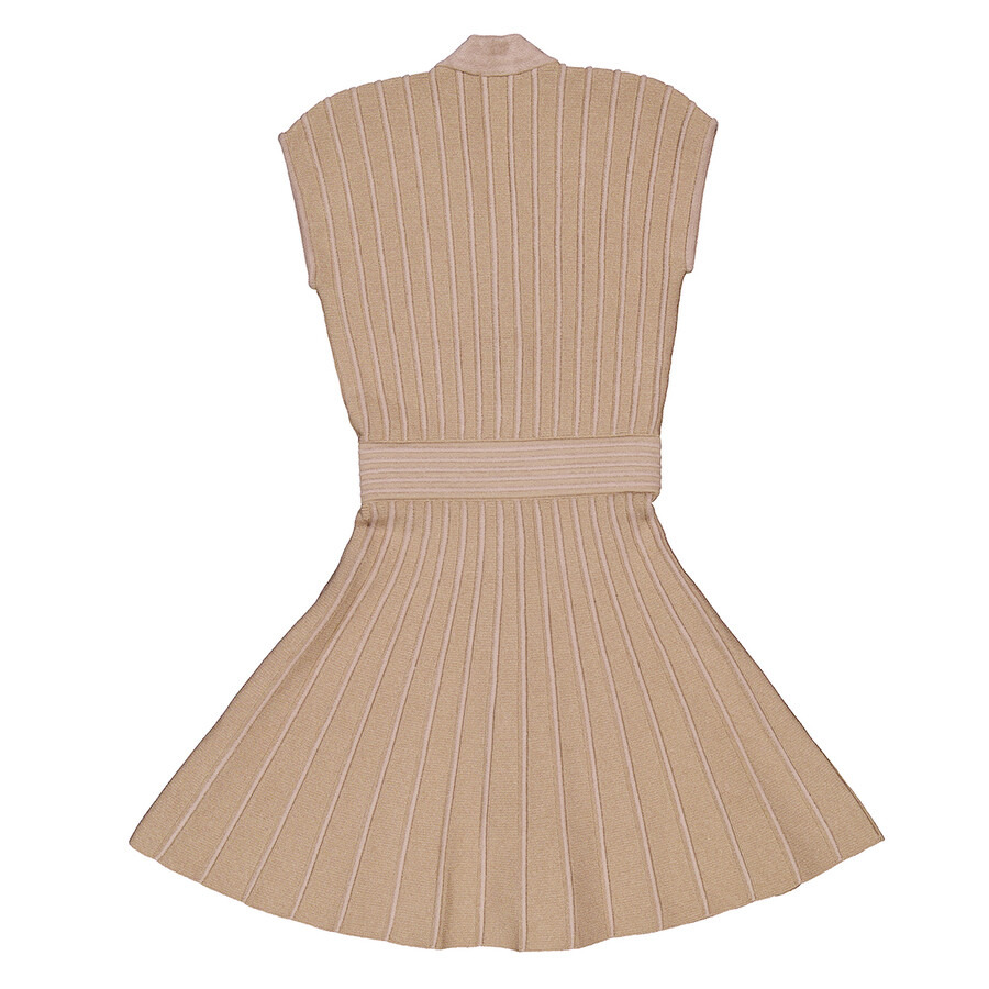 Balmain V-Neck Ribbed Mini Dress - 7