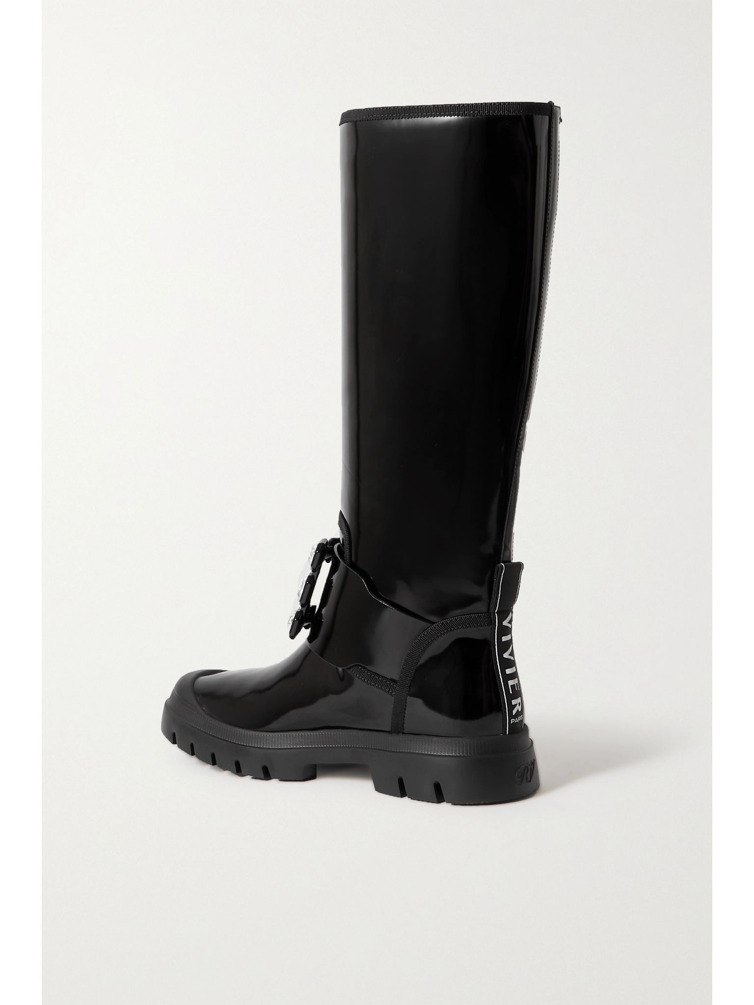 Walky Viv crystal-embellished patent-leather knee boots Black - 3