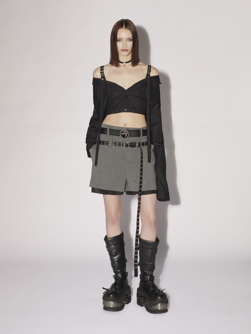 OFF-SHOULDER CROPPED SHIRT - 2