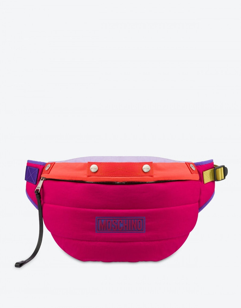 LARGE COLOUR-BLOCK NYLON BELT BAG 1