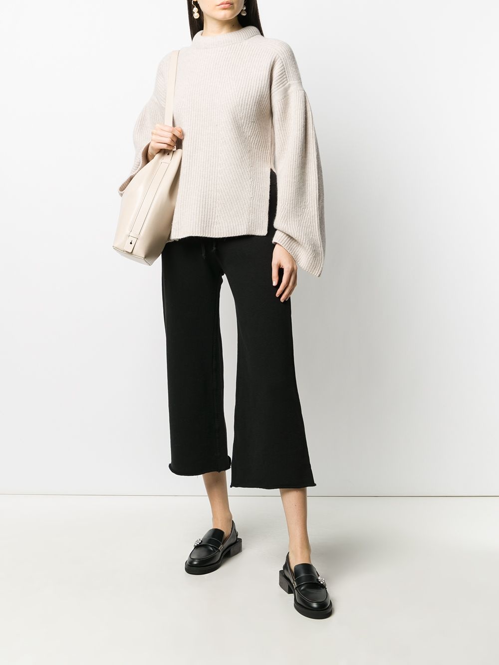 drawstring cropped track pants - 2