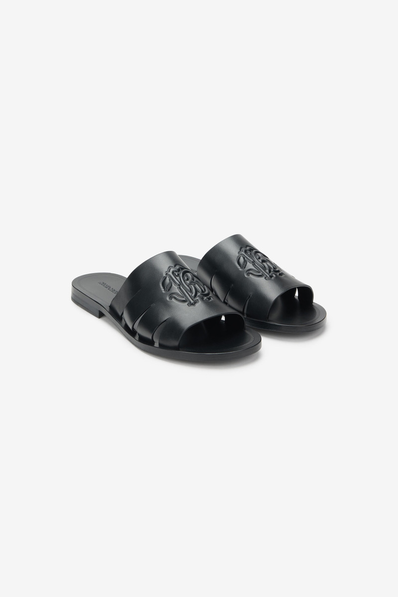 Leather Sandal with with Embossed Logo Detail 2