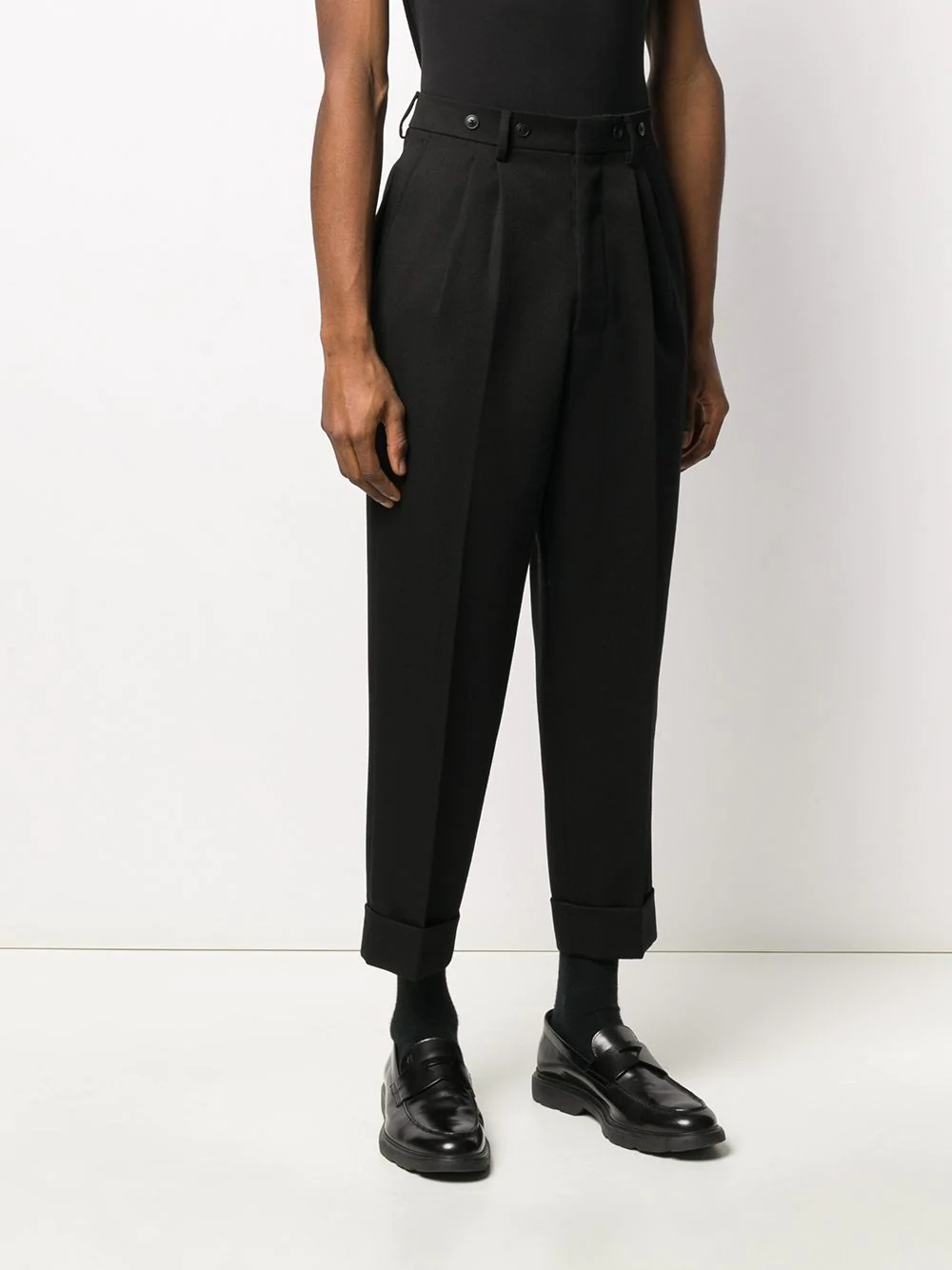 pleated carrot fit trousers - 3