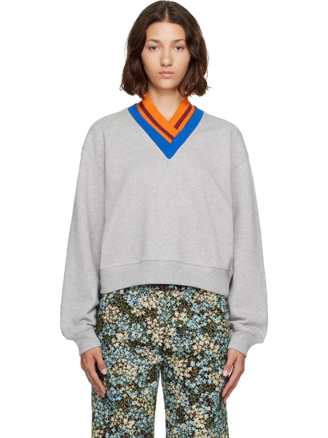 Gray Cotton Sweatshirt - 1