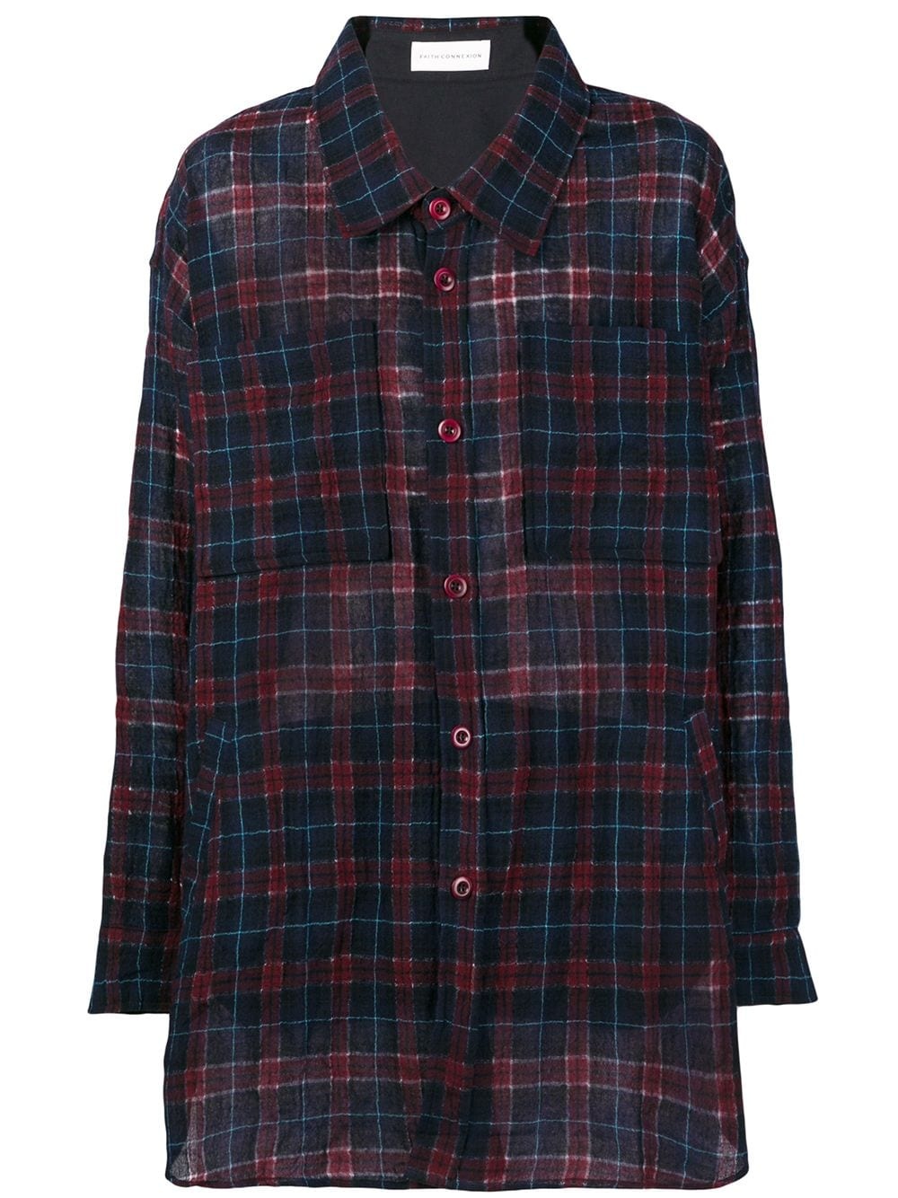 oversized checked shirt - 1