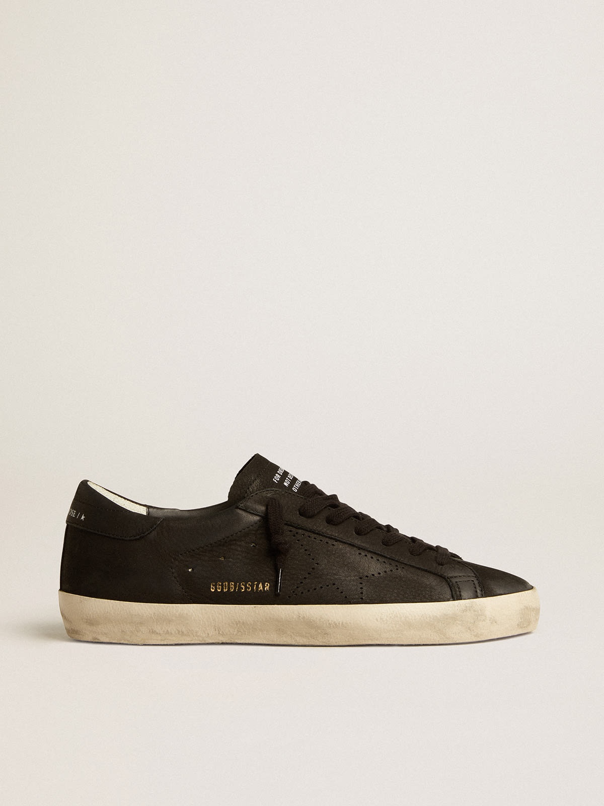 Golden Goose Super-Star in black nubuck with perforated star