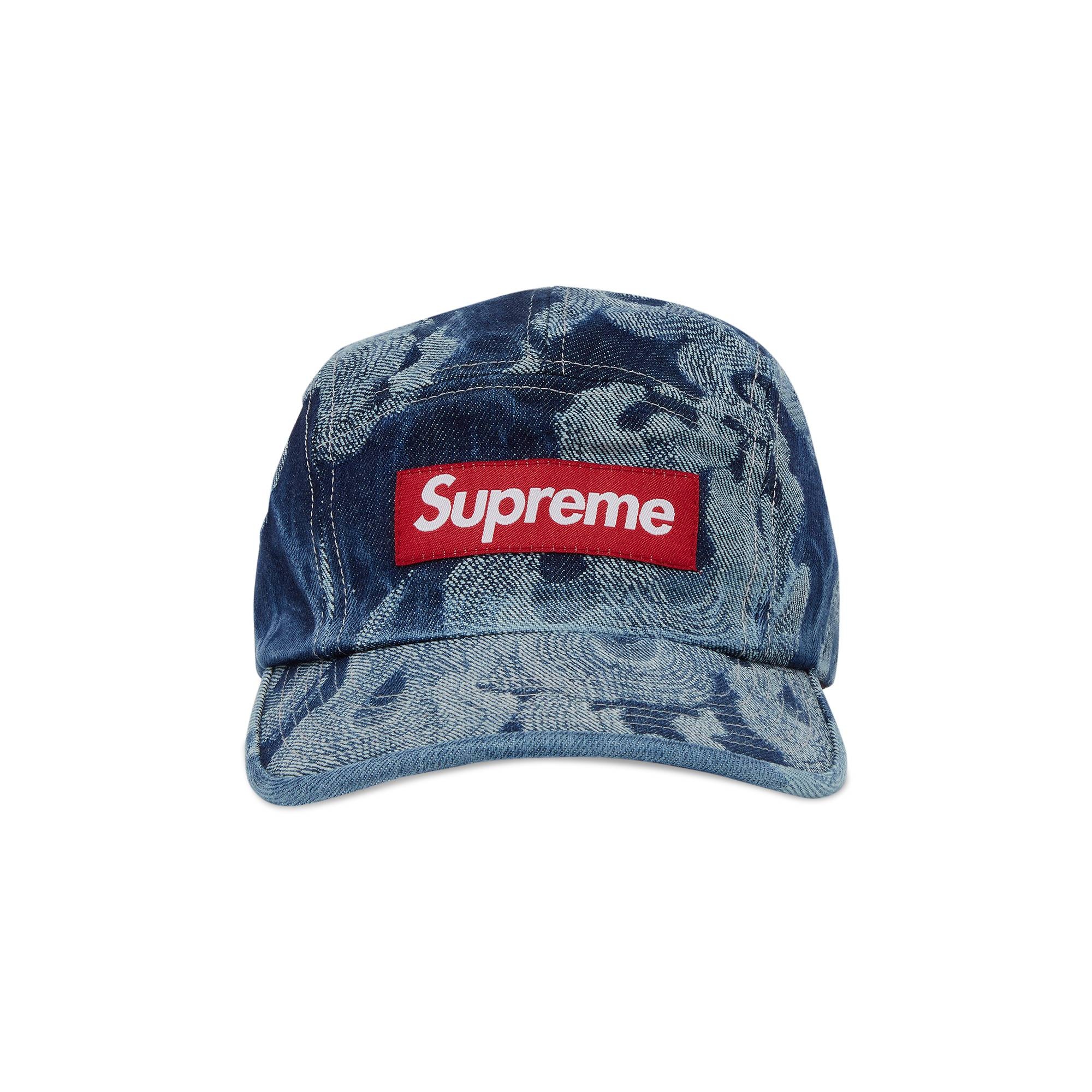 Supreme Flames Jacquard Denim Camp Cap 'Washed Indigo' - 1