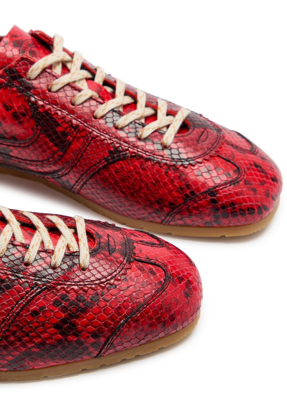 Dries Van Noten Dustin Python-effect Leather Sneakers - 3