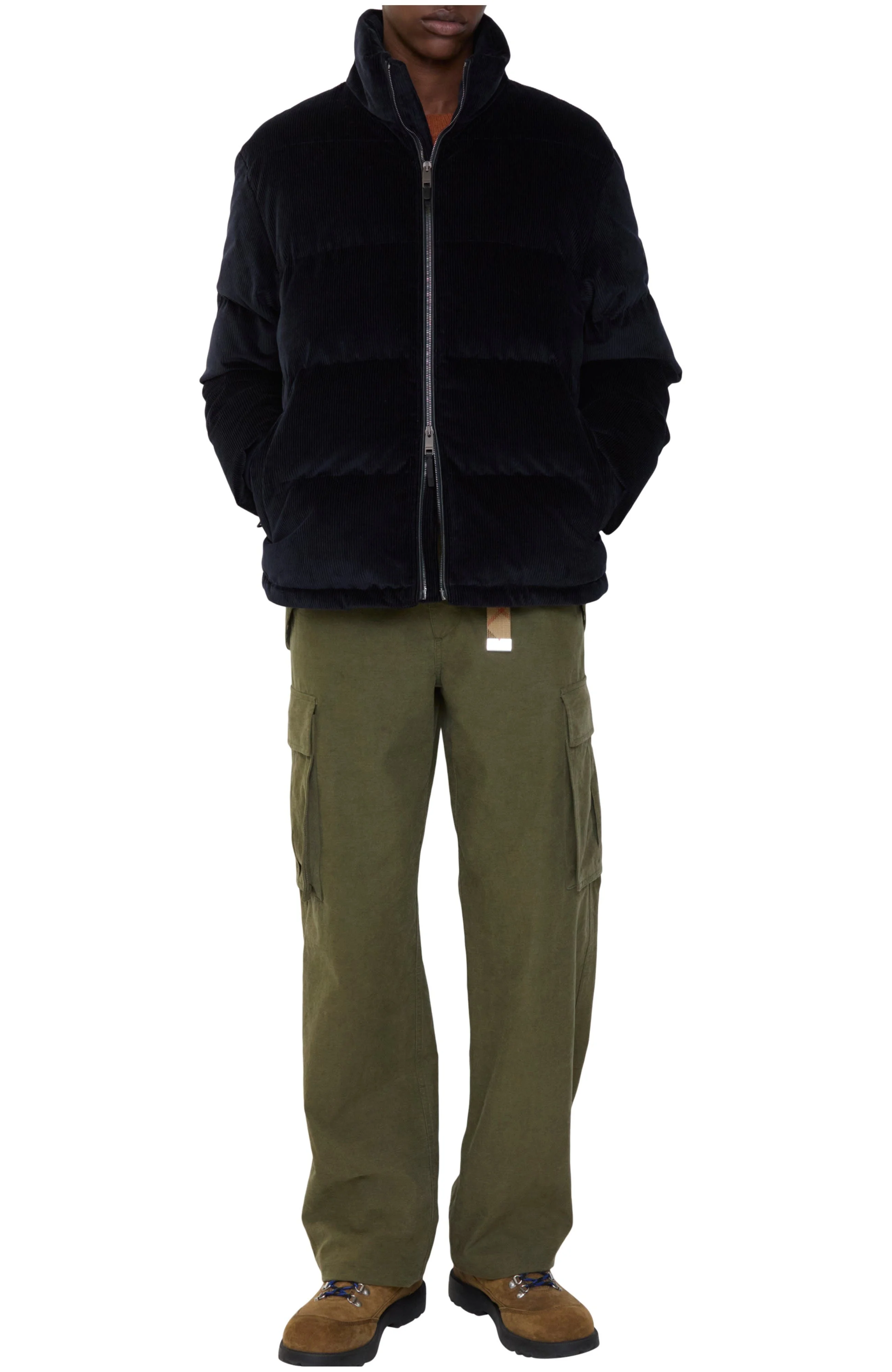 burberry Corduroy Snowdon Puffer Jacket in Navy at Nordstrom - 1