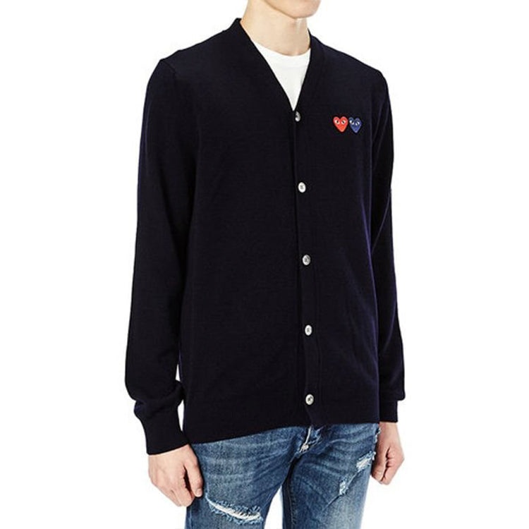 COMME des GARCONS PLAY Cardigan With Double Emblems 'Navy' AZ-N058-051-2 - 5