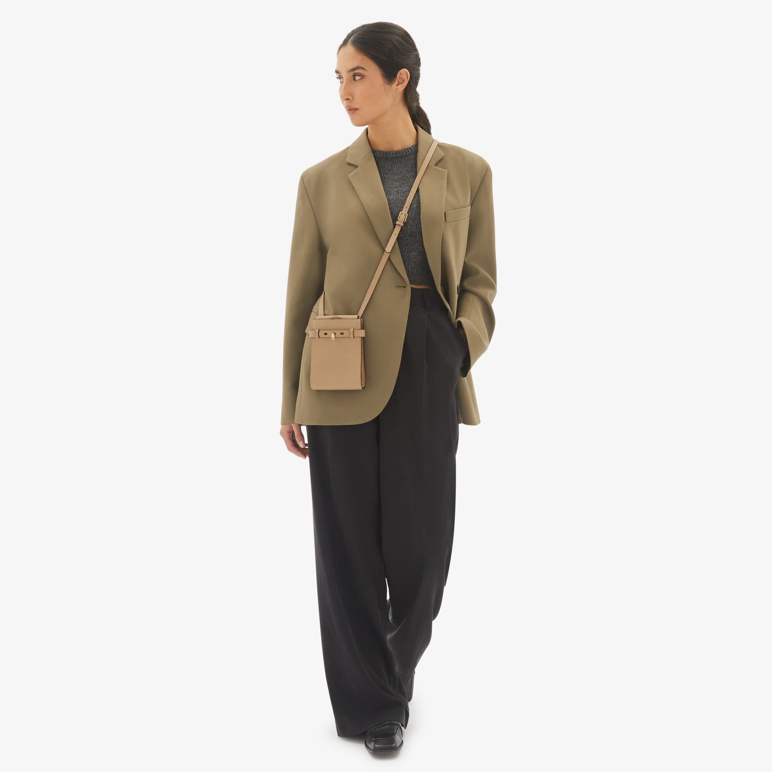 Valextra – Brera B Slim Crossbody Bag – Beige Cachemire - 6