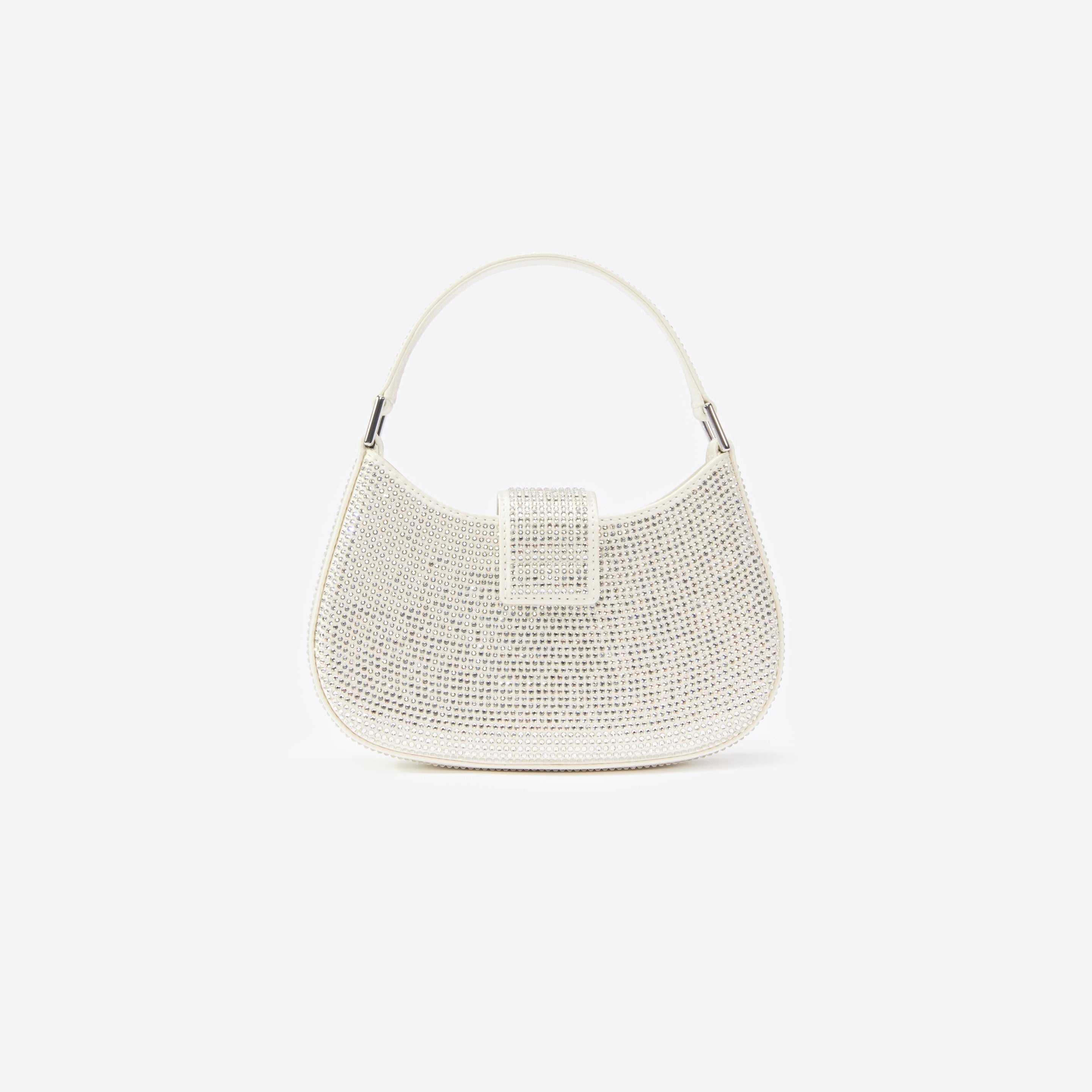 Champagne Rhinestone Mini Crescent Bag - 3