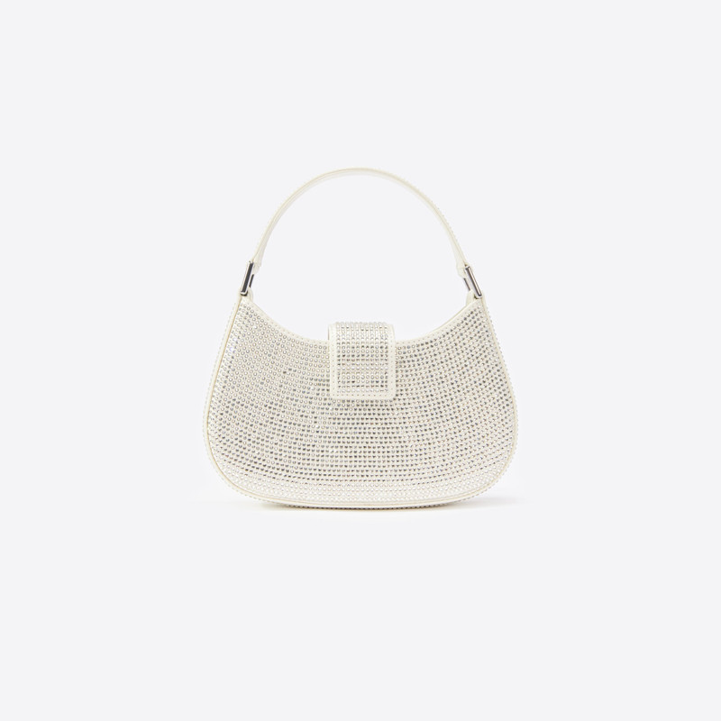 Champagne Rhinestone Mini Crescent Bag 3