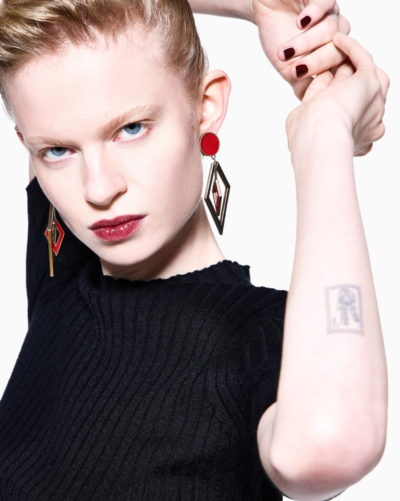 CLIP-ON ENAMELLED METAL PENDANT EARRINGS 3