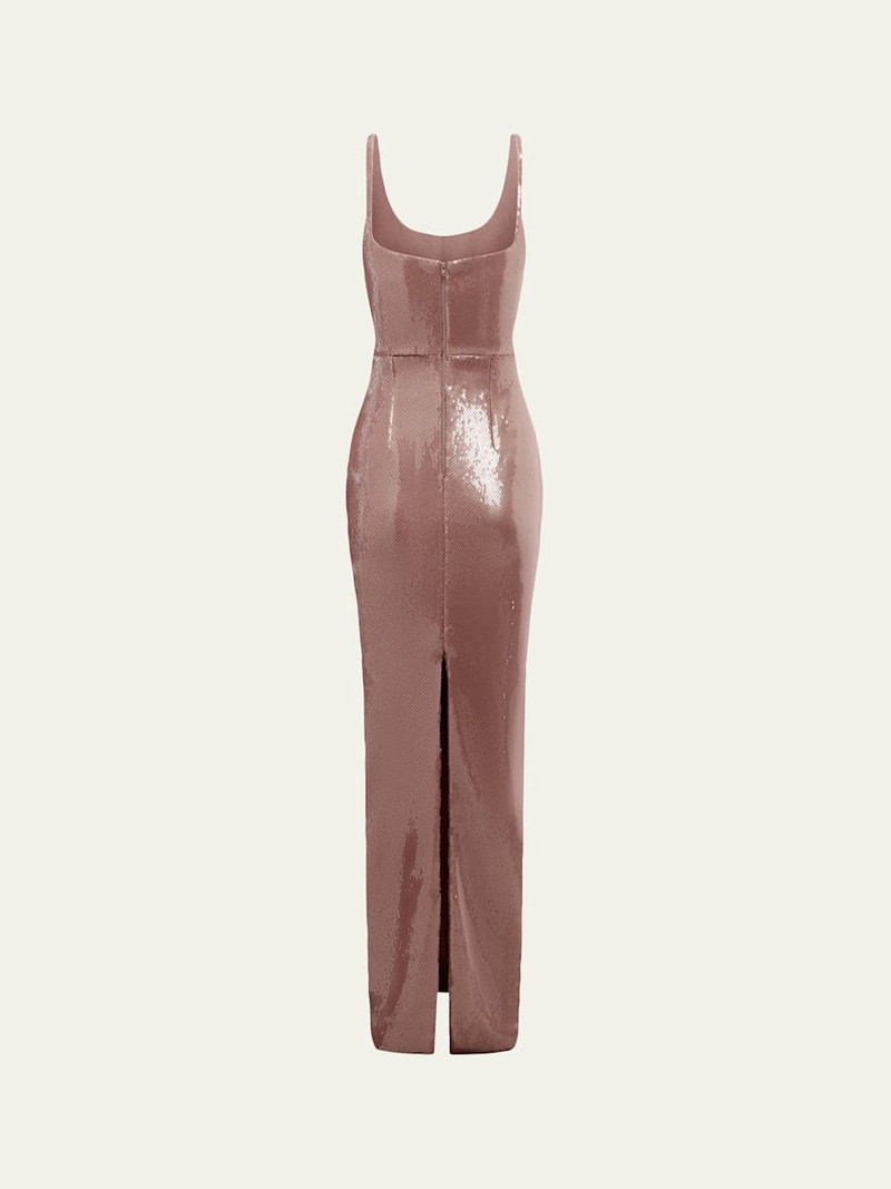 ALEX PERRY Sleeveless Sequined Column Singlet Gown outlook