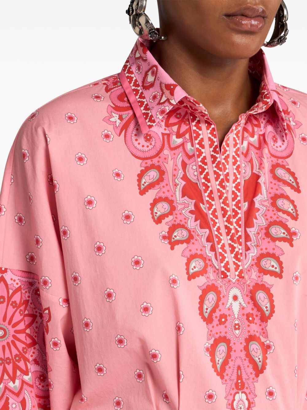 paisley-print shirt dress - 4