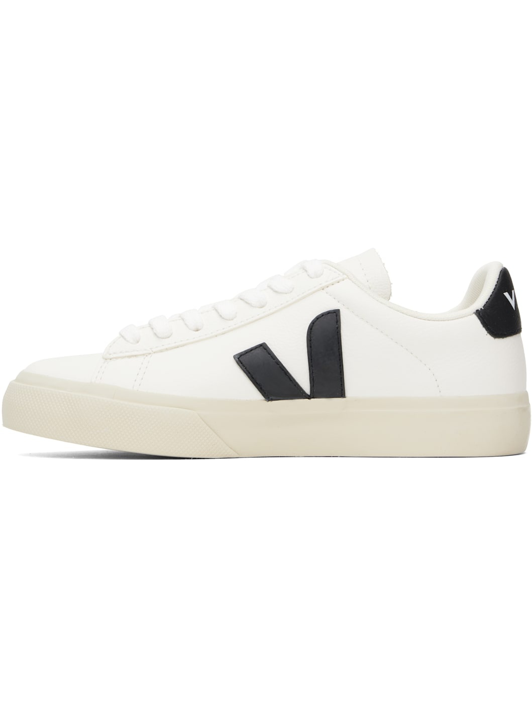 White & Black Campo Leather Sneakers - 3