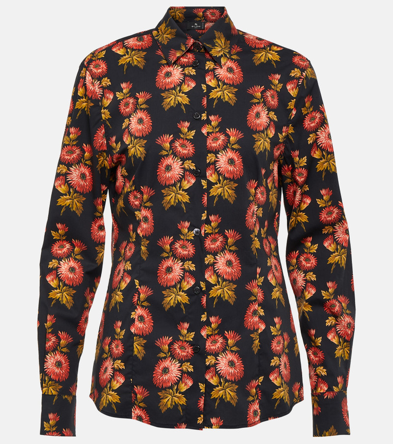 Floral cotton-blend shirt - 1