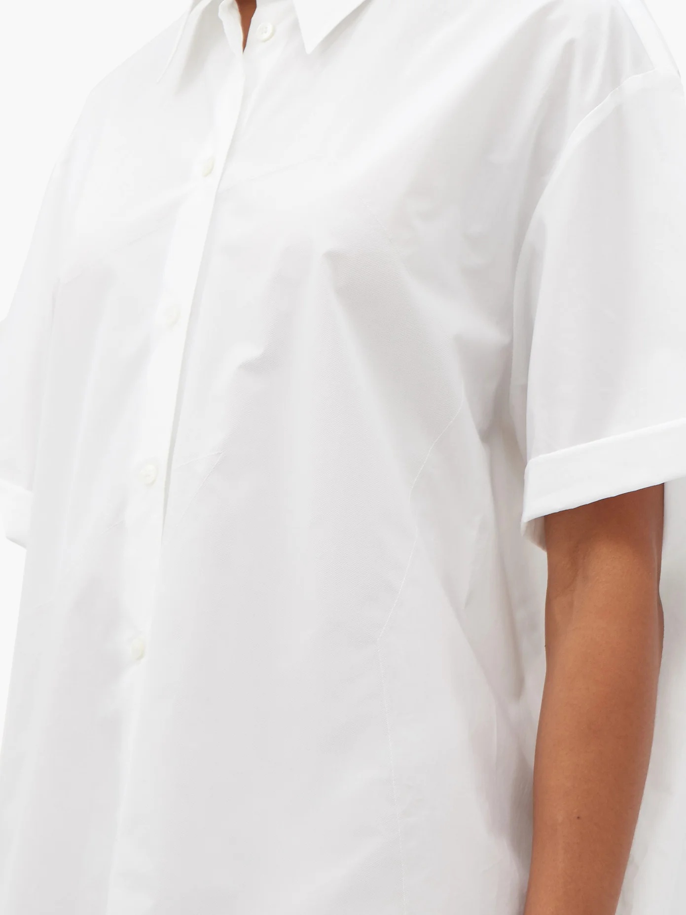 Oversized cotton-poplin shirt dress - 3