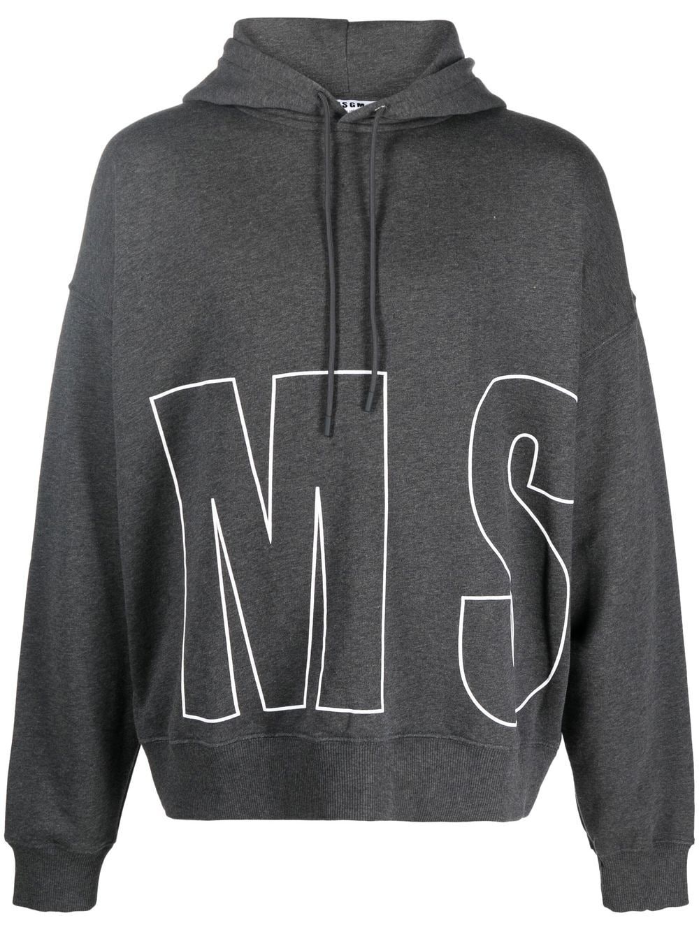 large logo-print drawstring hoodie - 1