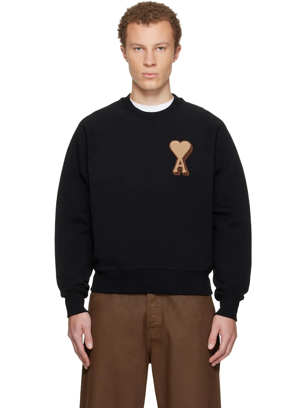 Black Cotton Ami De Coeur Sweatshirt - 1