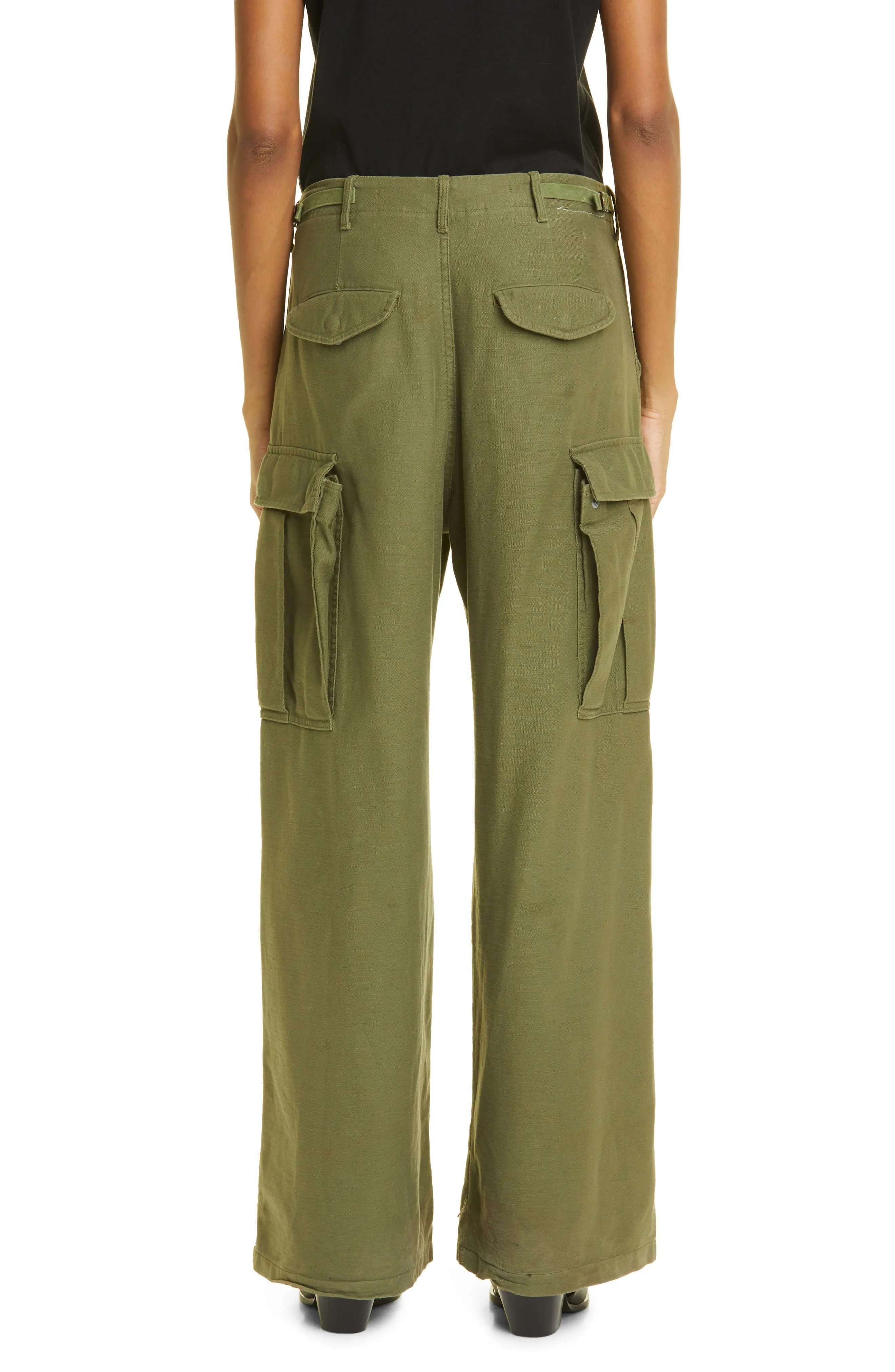 Wide Leg Cotton Cargo Pants - 2