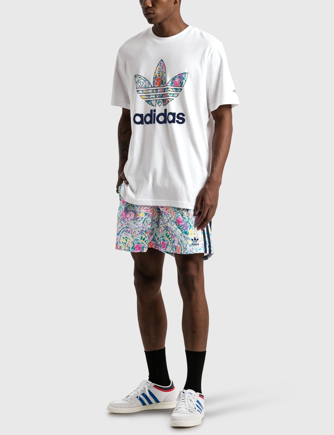 NOAH X ADIDAS FLORAL SHORTS - 5