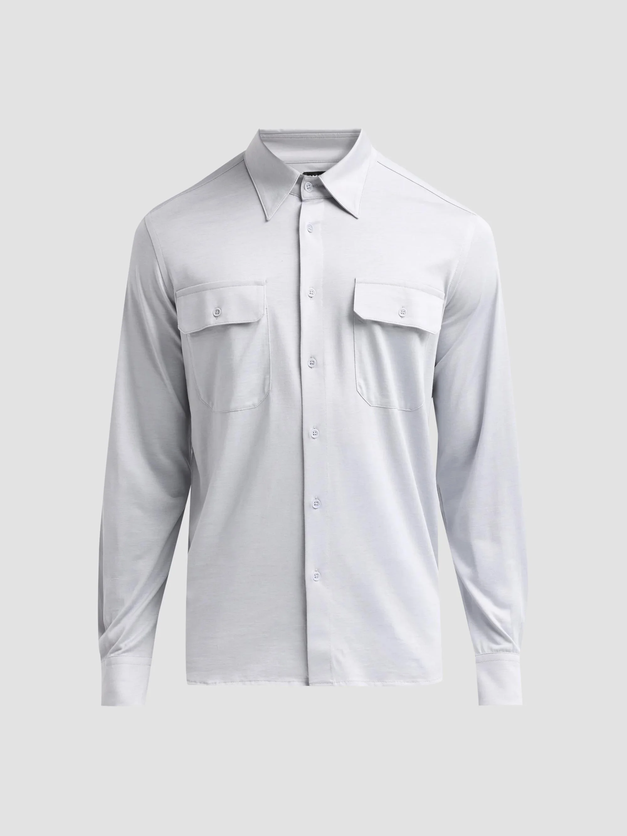 Men's Utility Cotton-Silk Shirt - Light Charcoal - 1