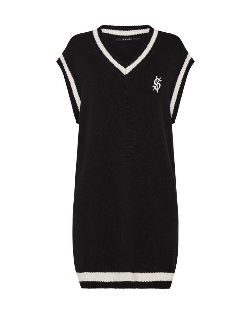 CROSS DOLLAR KNIT DRESS BLACK 6