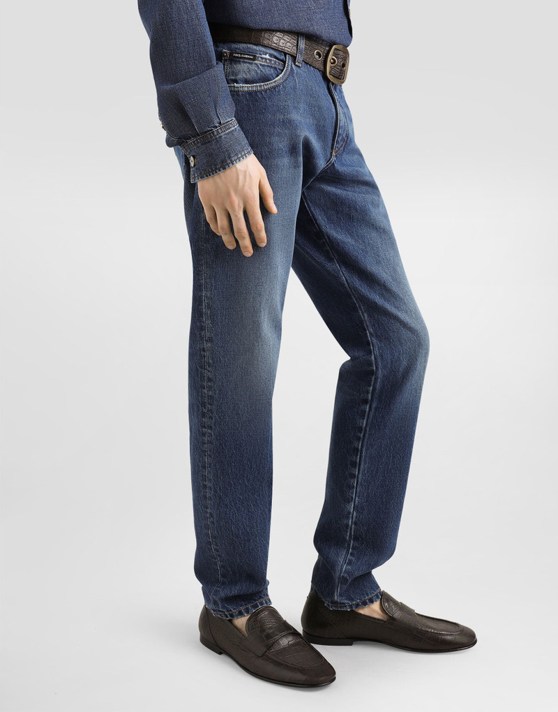 Regular-fit cotton jeans with tag 4