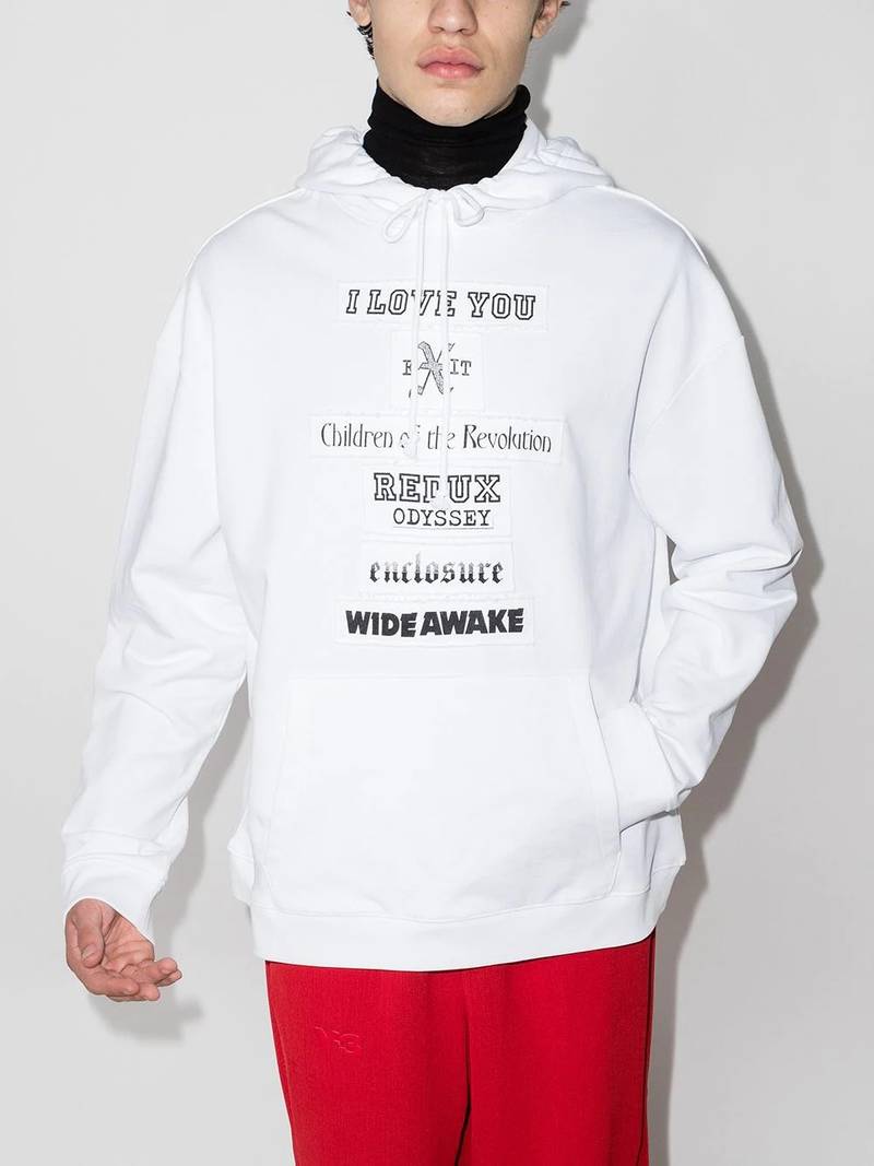 Raf Simons Chest-Print hooded sweatshirt outlook