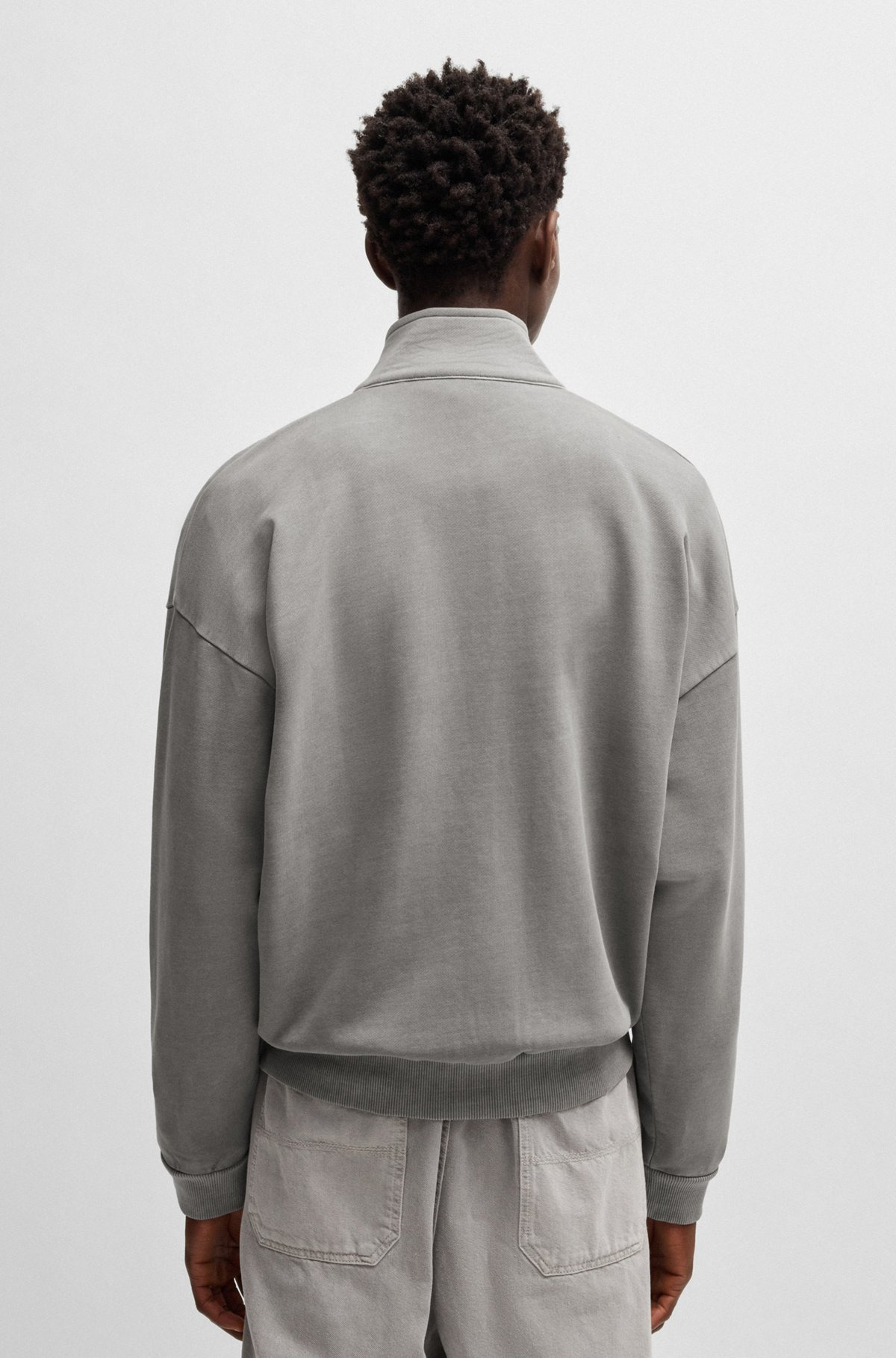 COTTON-TERRY SWEATSHIRT WITH TOPSTITCHED SEAMS - 5