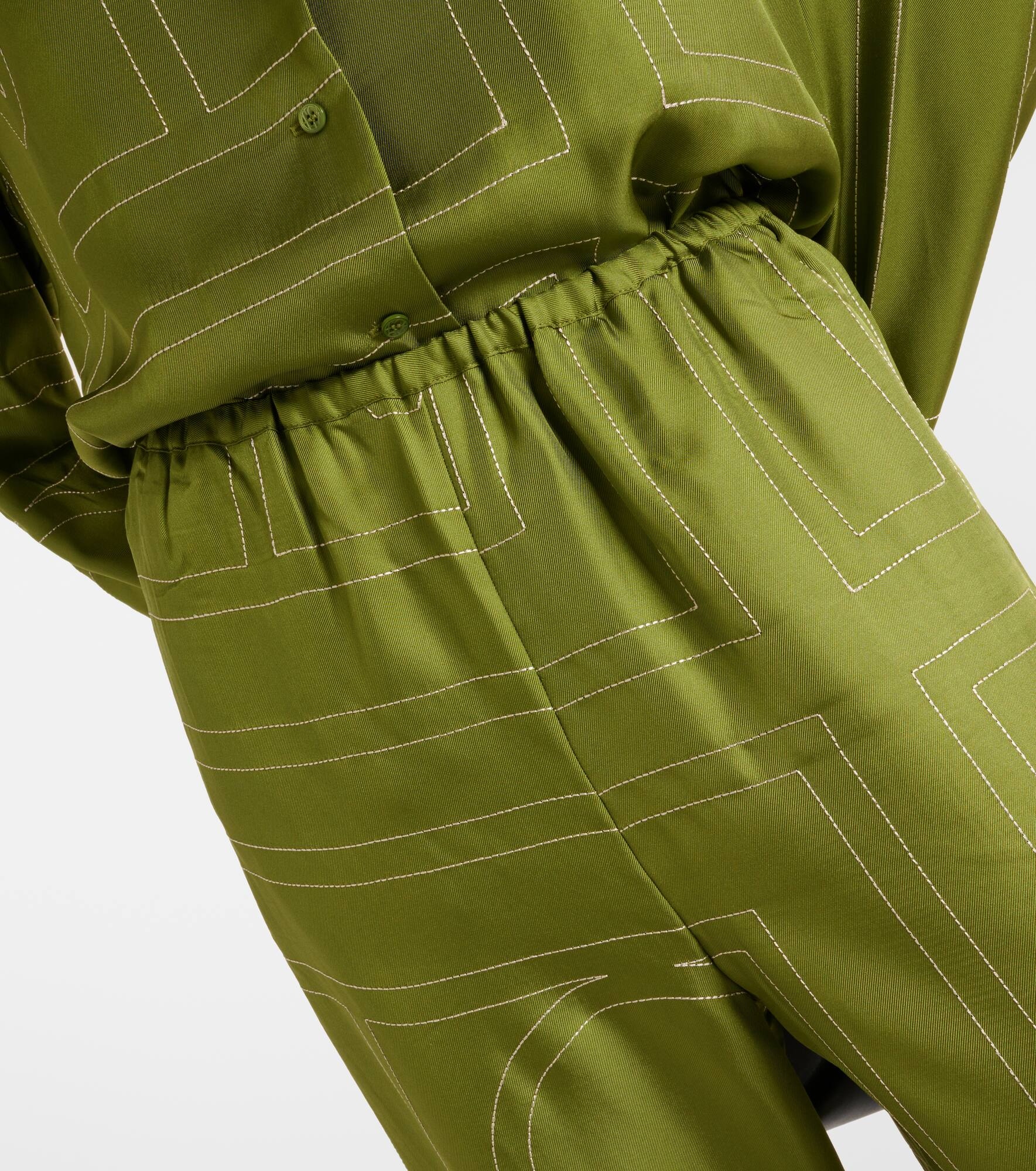 Monogram silk pajama pants - 4