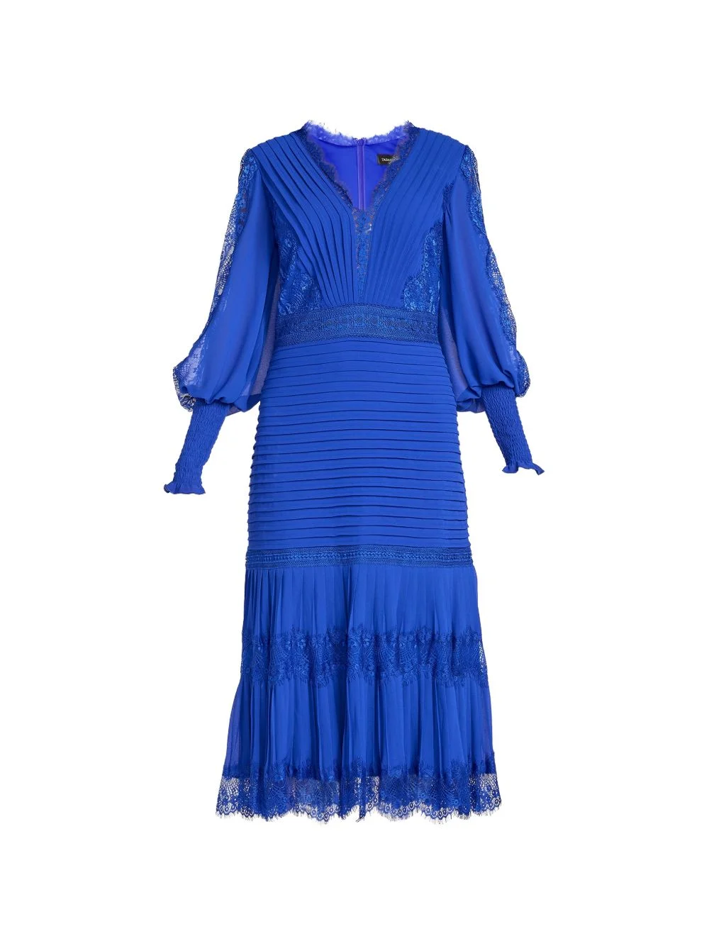 Nyssa lace-panelled pleated midi dress - 1