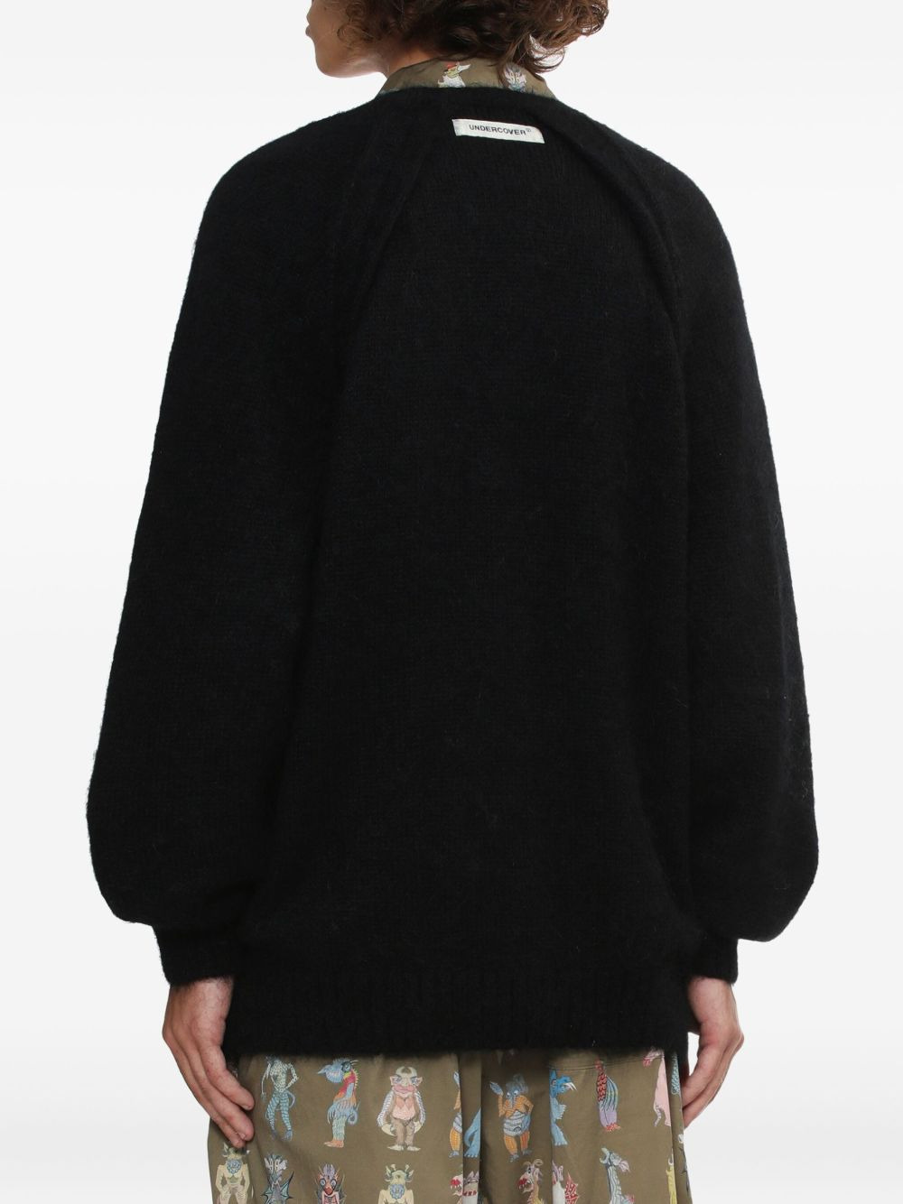 buttoned raglan-sleeve cardigan - 4
