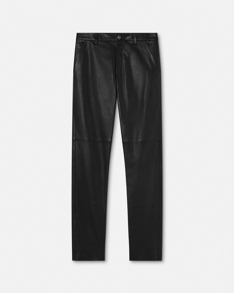 Regular-Fit Plongé Leather Pants 1