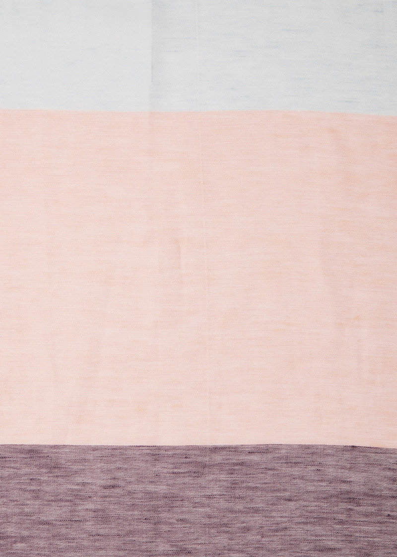 Paul Smith Women's Pink Cotton-Linen Blend Colourblock Scarf outlook