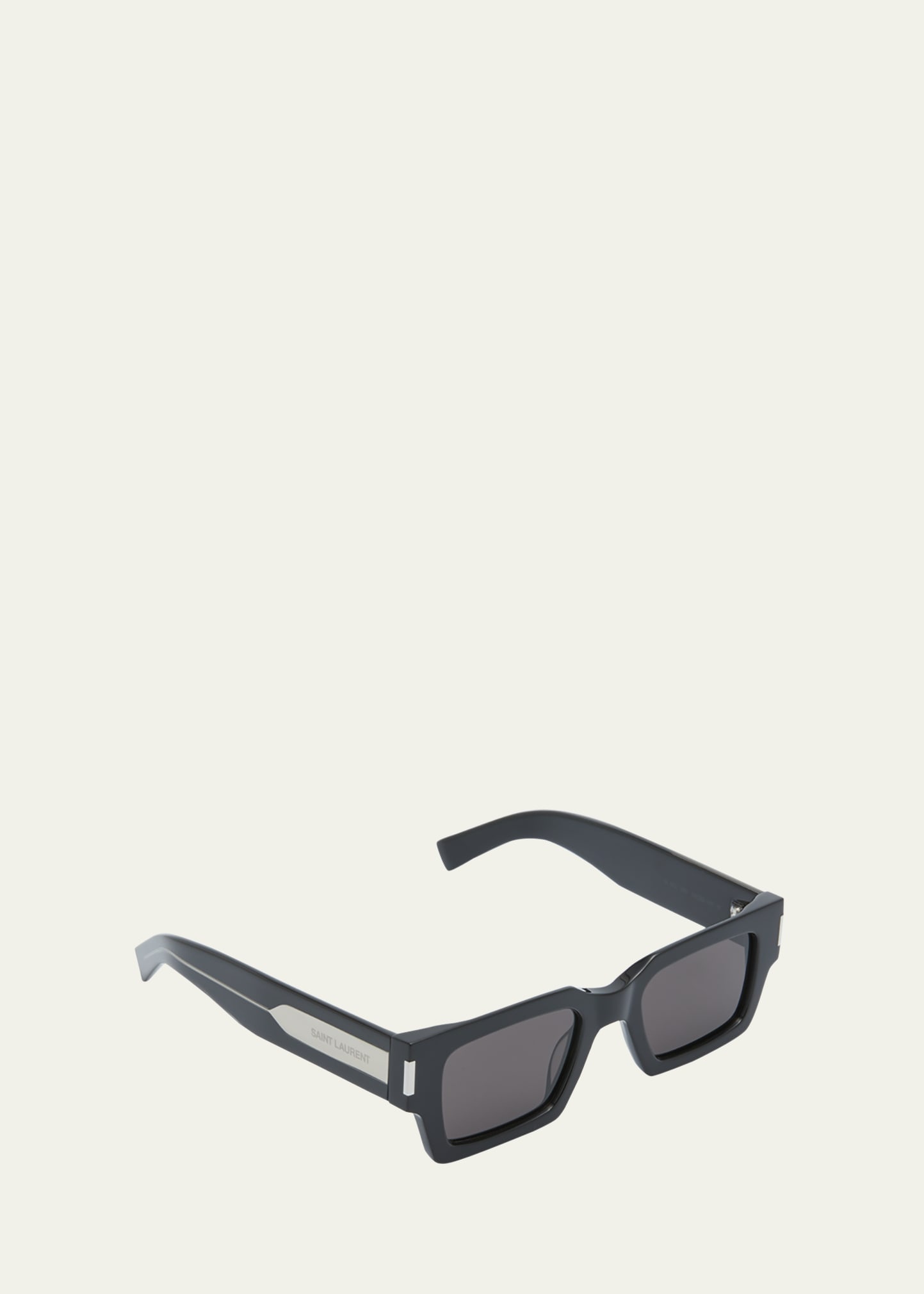 Men's Rectangle Acetate Sunglasses with Logo - 2