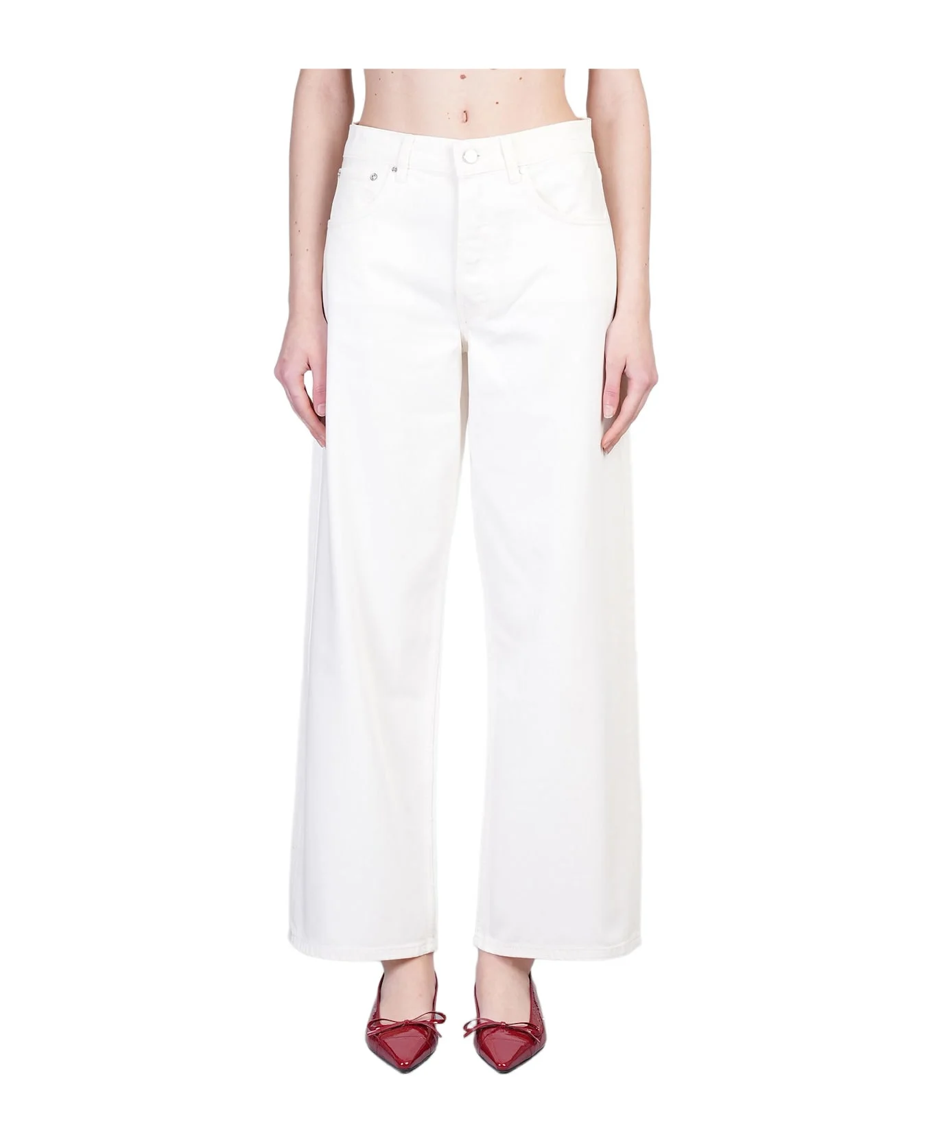 Manon Jeans In Beige Cotton - 1