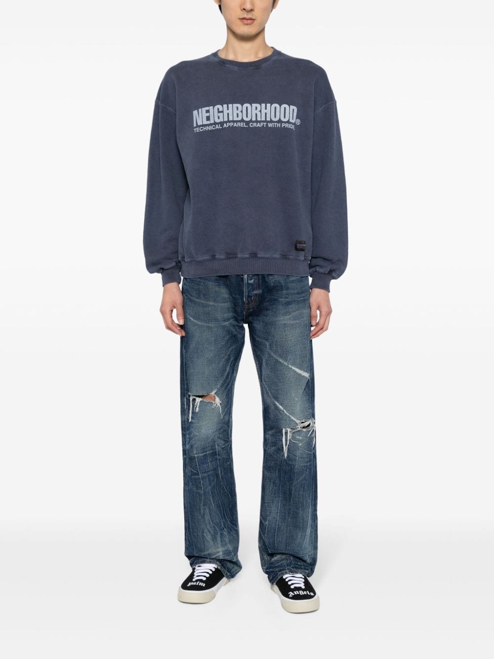 logo-print cotton sweatshirt - 2