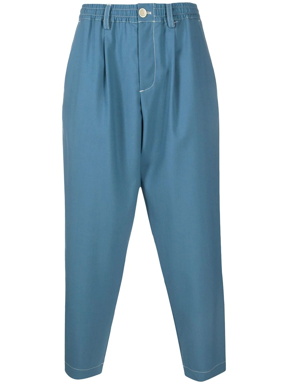 drop-crotch tapered trousers - 1