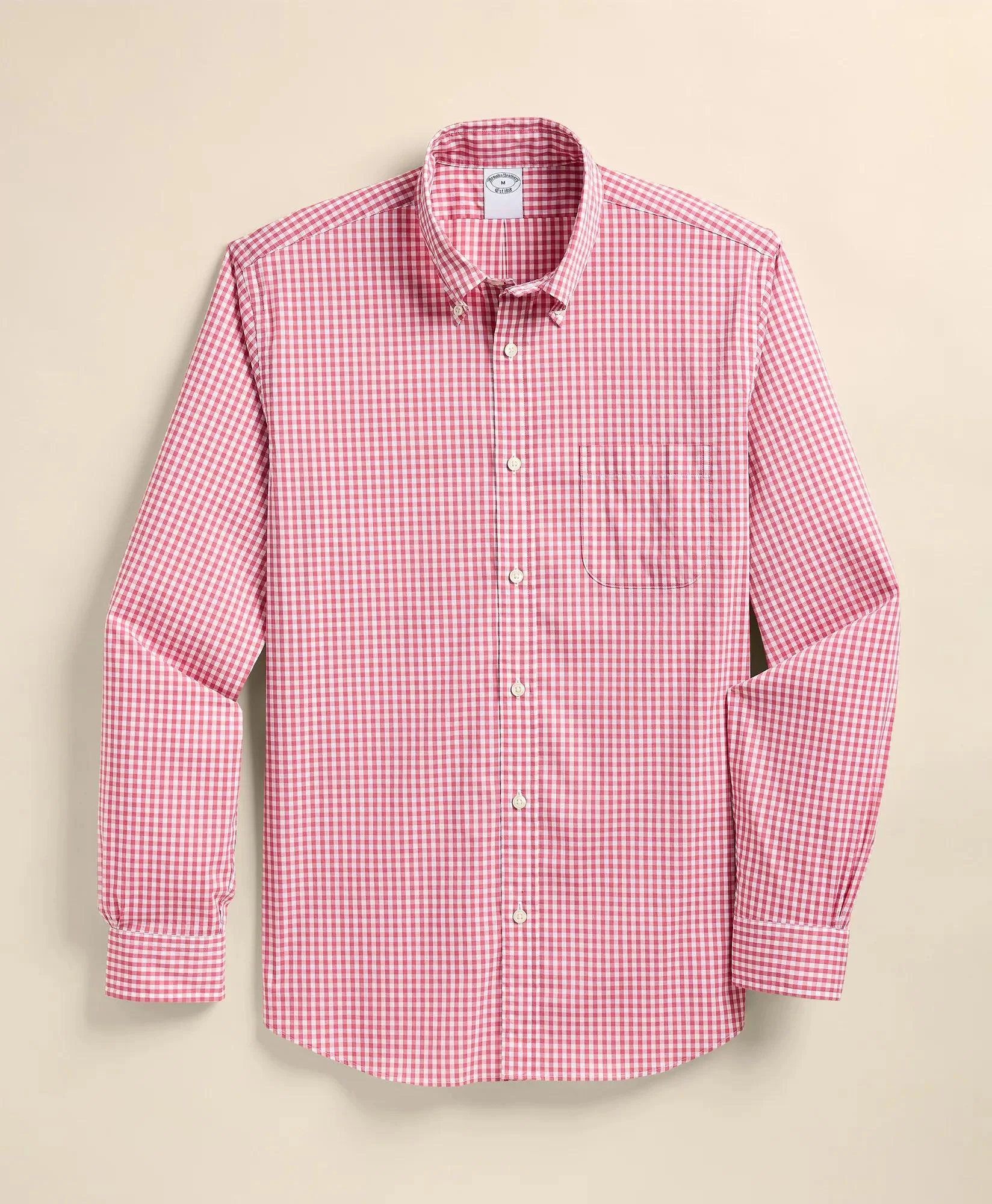 Performance Series Stretch Polo Button-Down Collar, Gingham Sport Shirt - 1