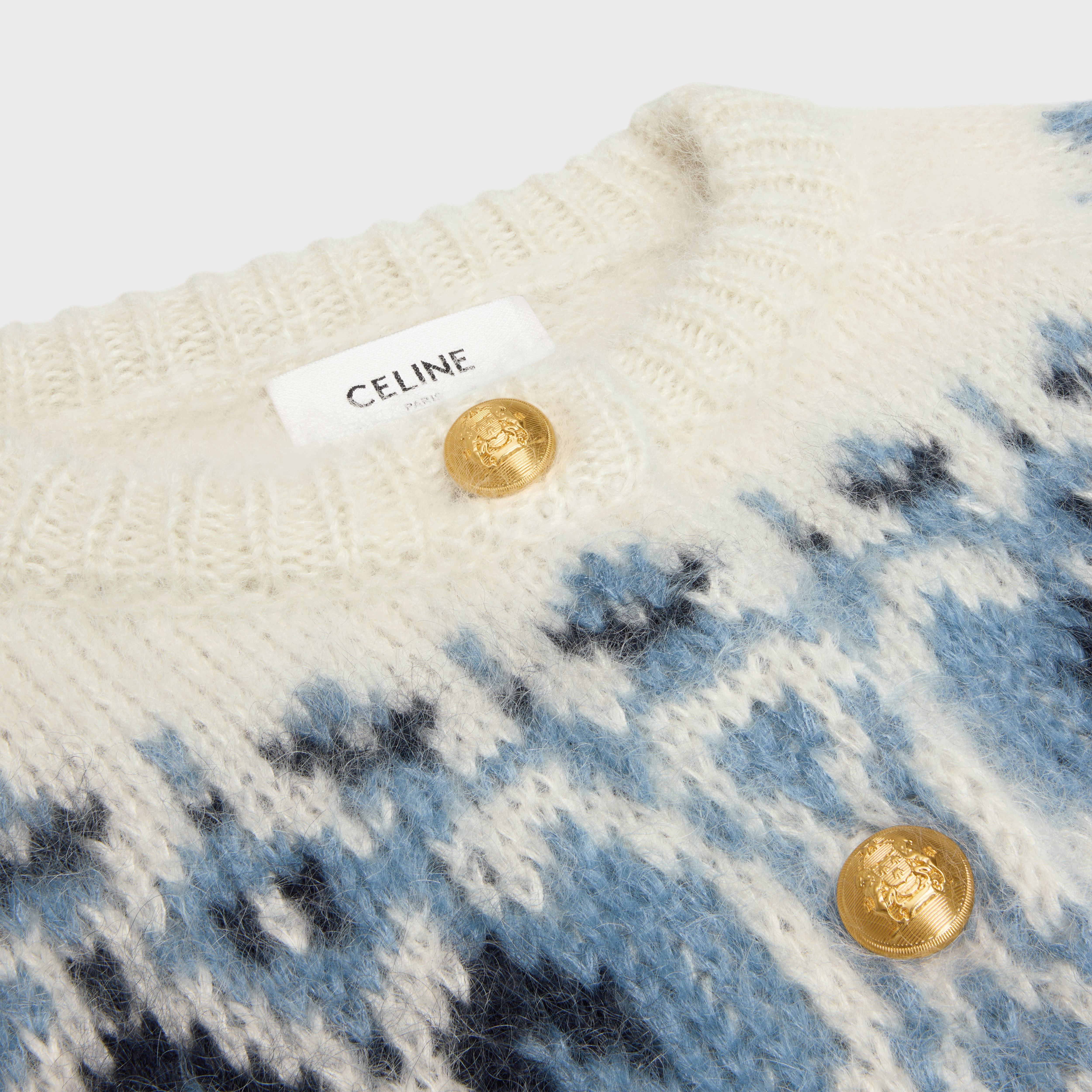 fair isle cardigan in mohair and silk - 3