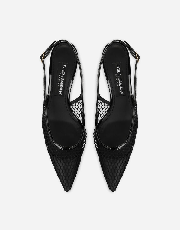 Patent leather and mesh slingbacks - 4