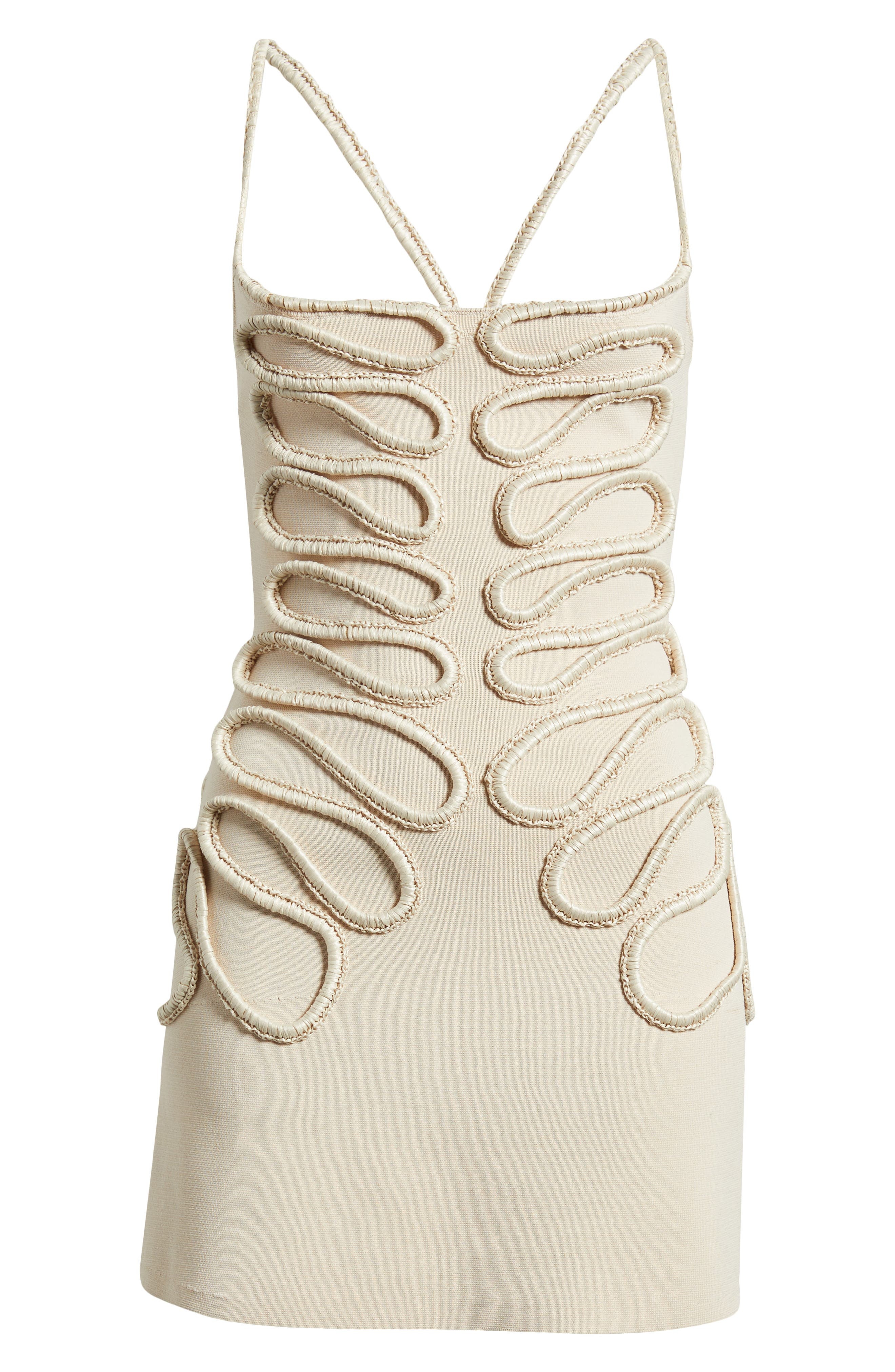 Cult Gaia Aimee Soutache Detail Knit Minidress in Beach at Nordstrom - 5
