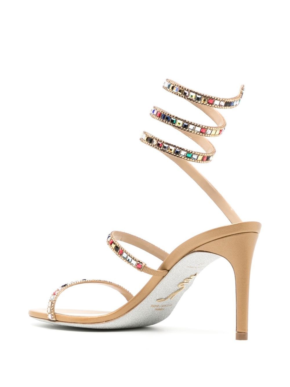 multicoloured crystal strappy sandals - 3