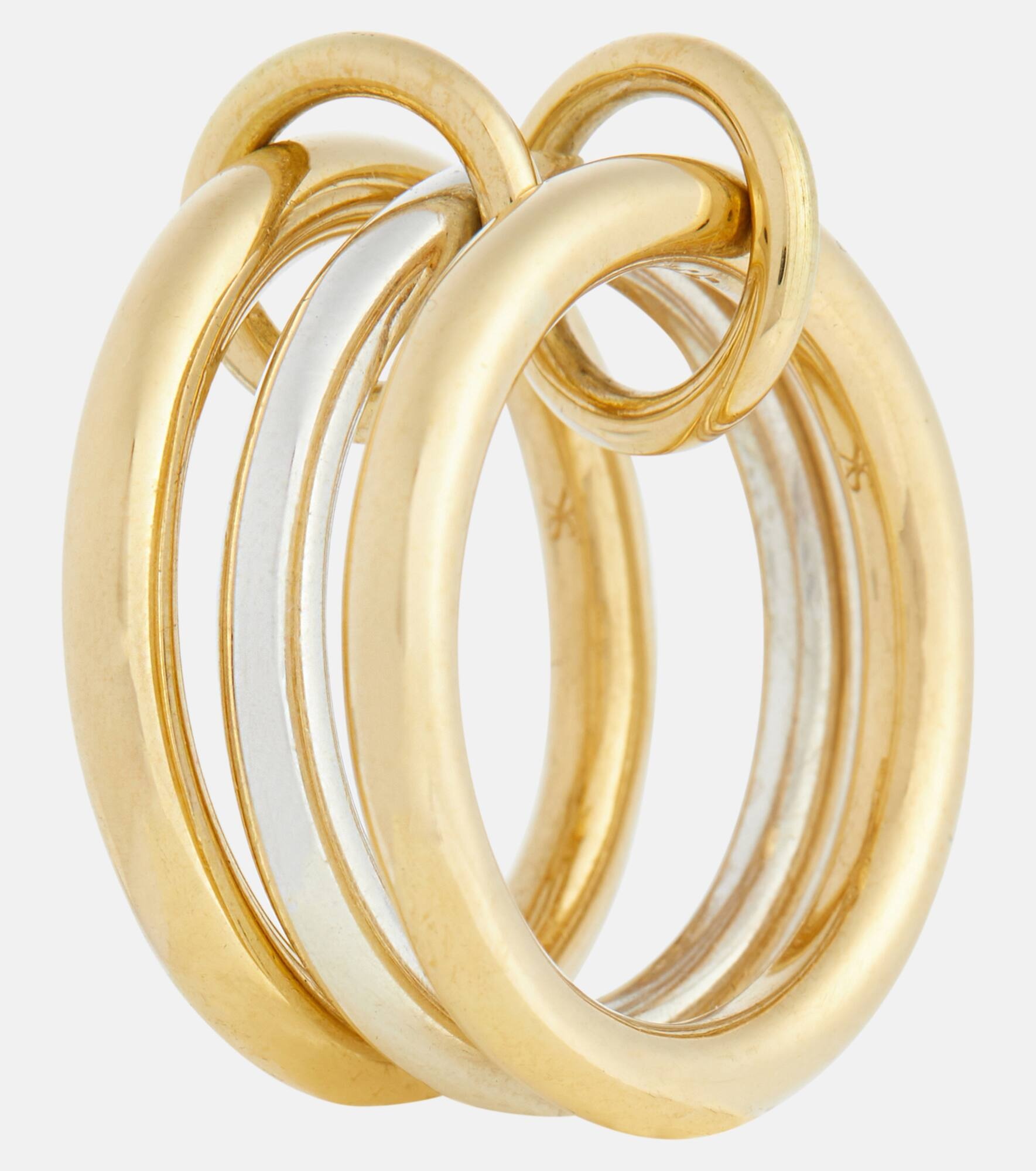 Taurus SG 18kt gold and sterling silver linked rings - 5