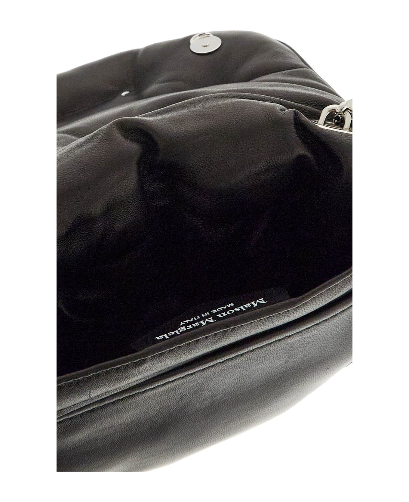 'glam Slam' Black Leather Crossbody Bag - 4